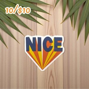 Nice Sticker – Retro Motivational Vinyl Decal | Small Cozy Planner Sticker